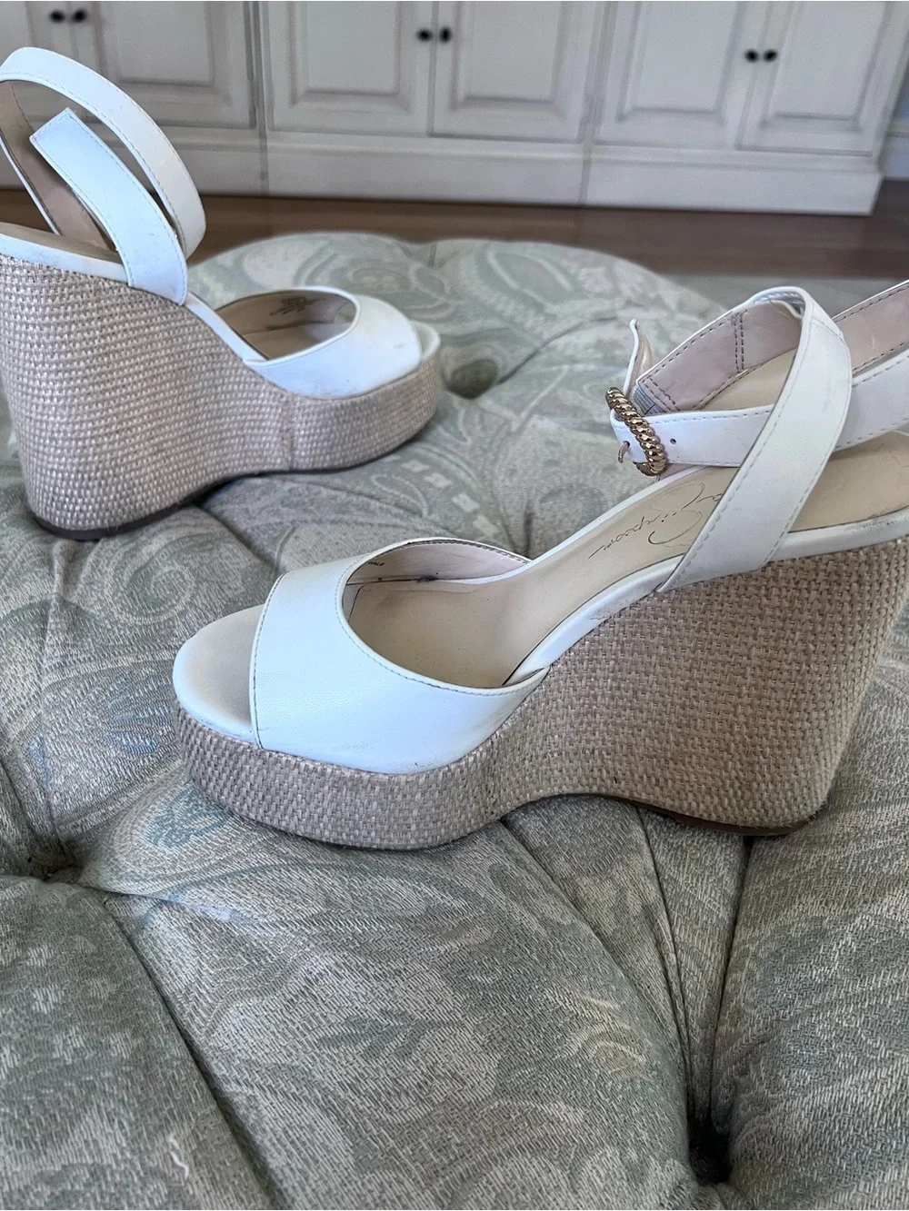 Women's White Ankle-Strap Platform Sandals